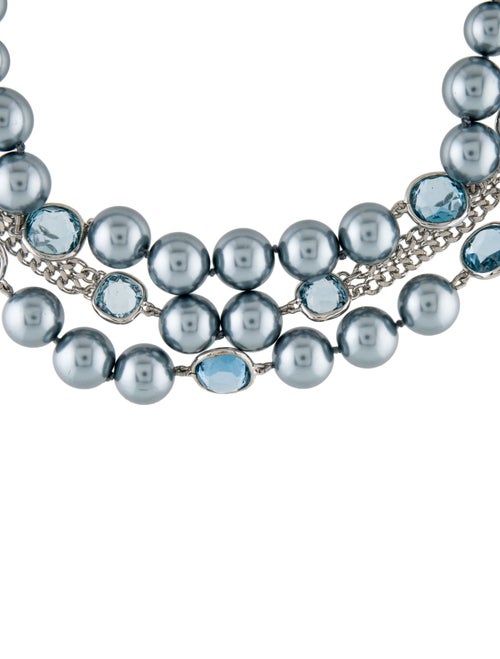 Givenchy Faux Pearls And Crystal Necklace