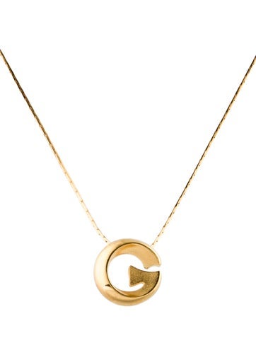 Givenchy Pendant Necklace Vintage Circle G