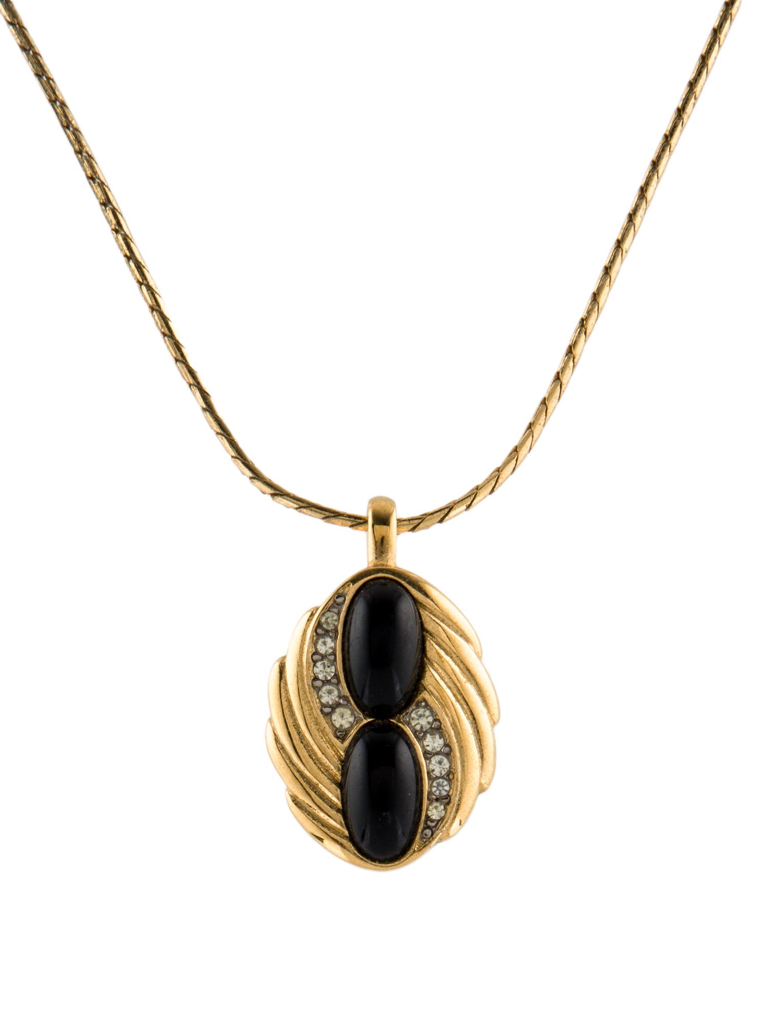 Givenchy Crystal & Resin Pendant Necklace