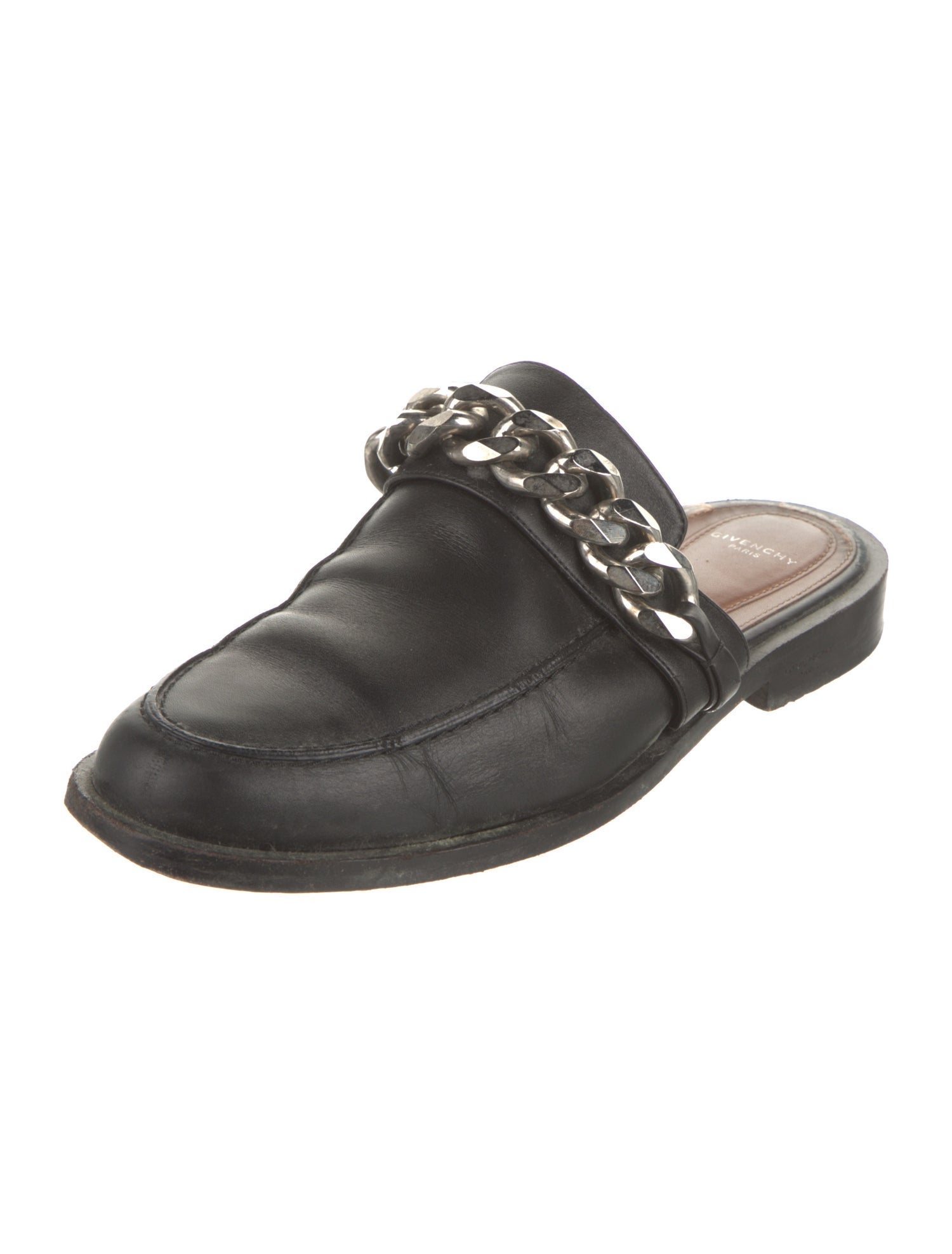 Givenchy Leather Chain-Link Accents Mules