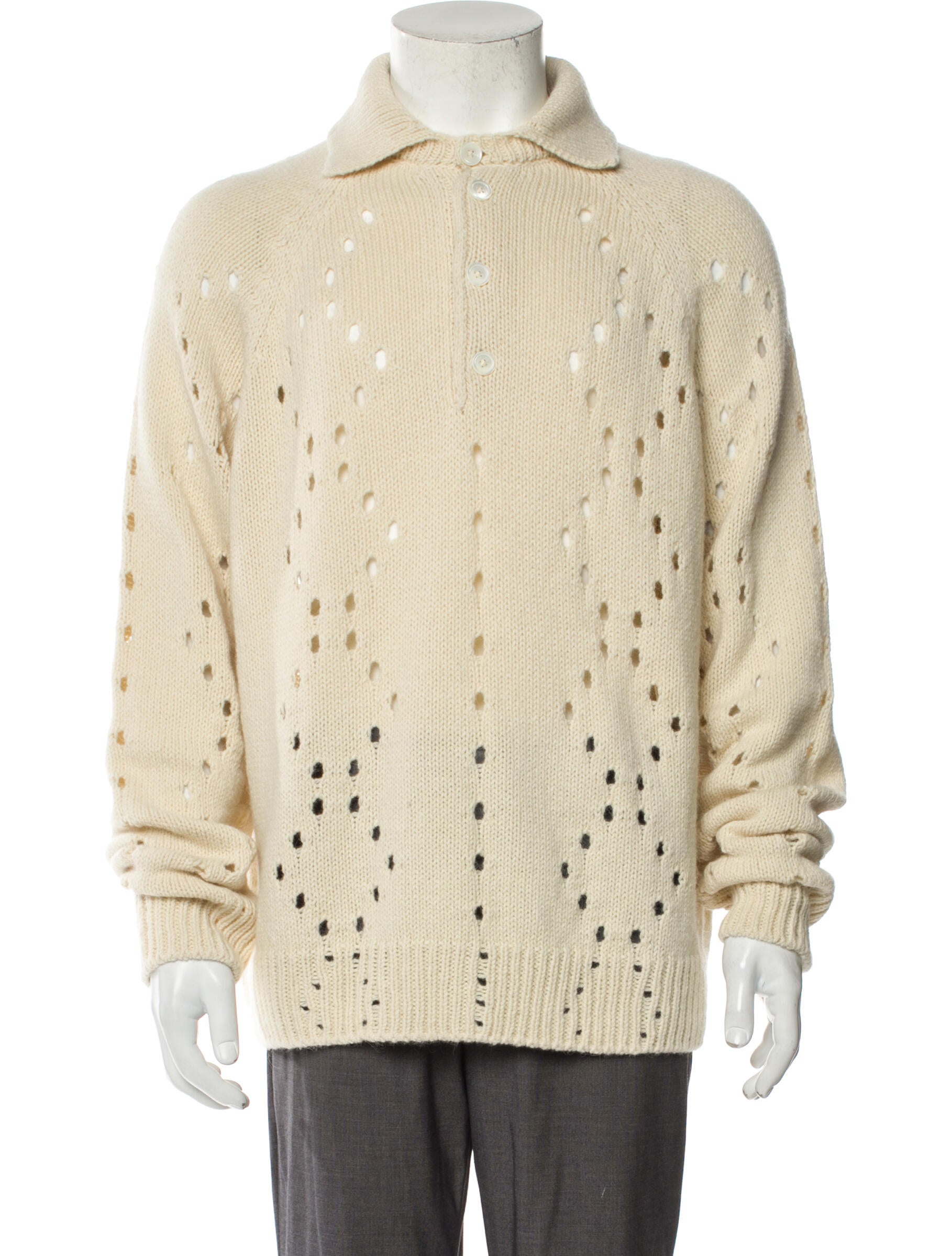 Givenchy Collar Long Sleeve Polo Sweater