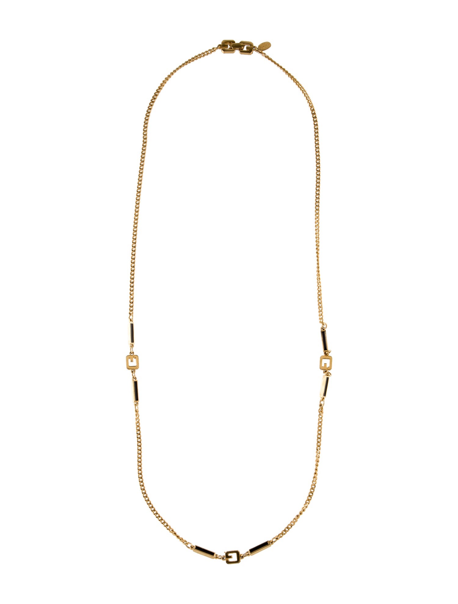 Givenchy Vintage Enamel G Station Necklace