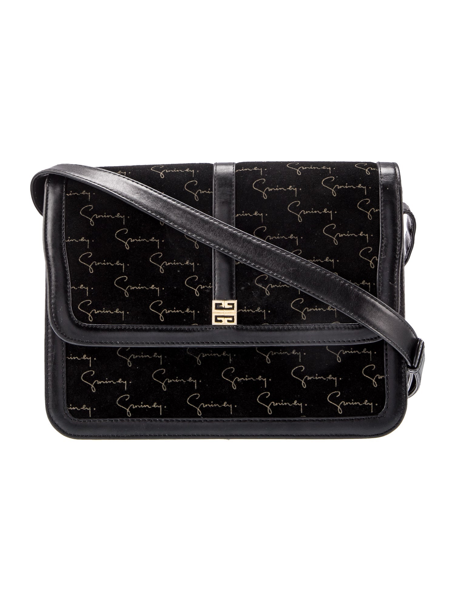 Givenchy Suede Messenger Bag Black Crossbody Bags, Handbags