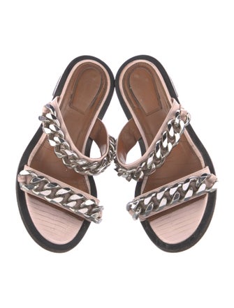 Givenchy Leather Chain-Link Accents Slides