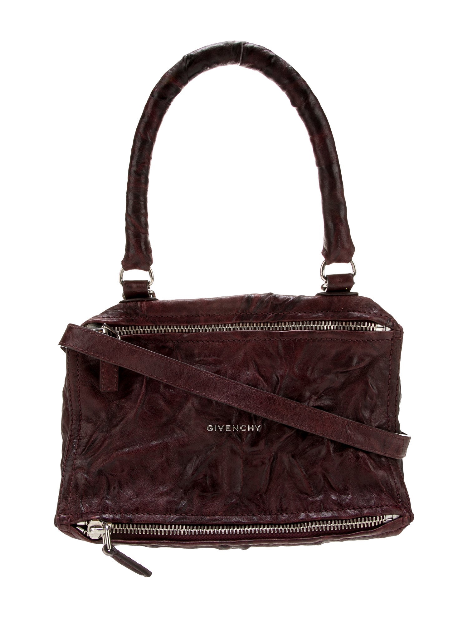Givenchy Leather Top Handle Bag Purple Handle Bags, Handbags