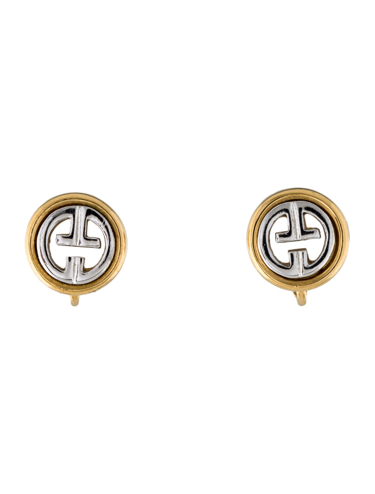 Givenchy Vintage Two-Tone G Clip-On Earrings