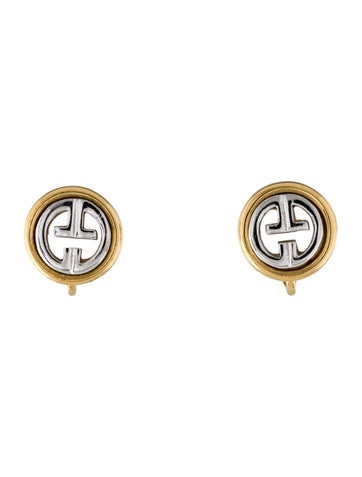 Givenchy Clip-On Vintage Two-Tone G Earrings