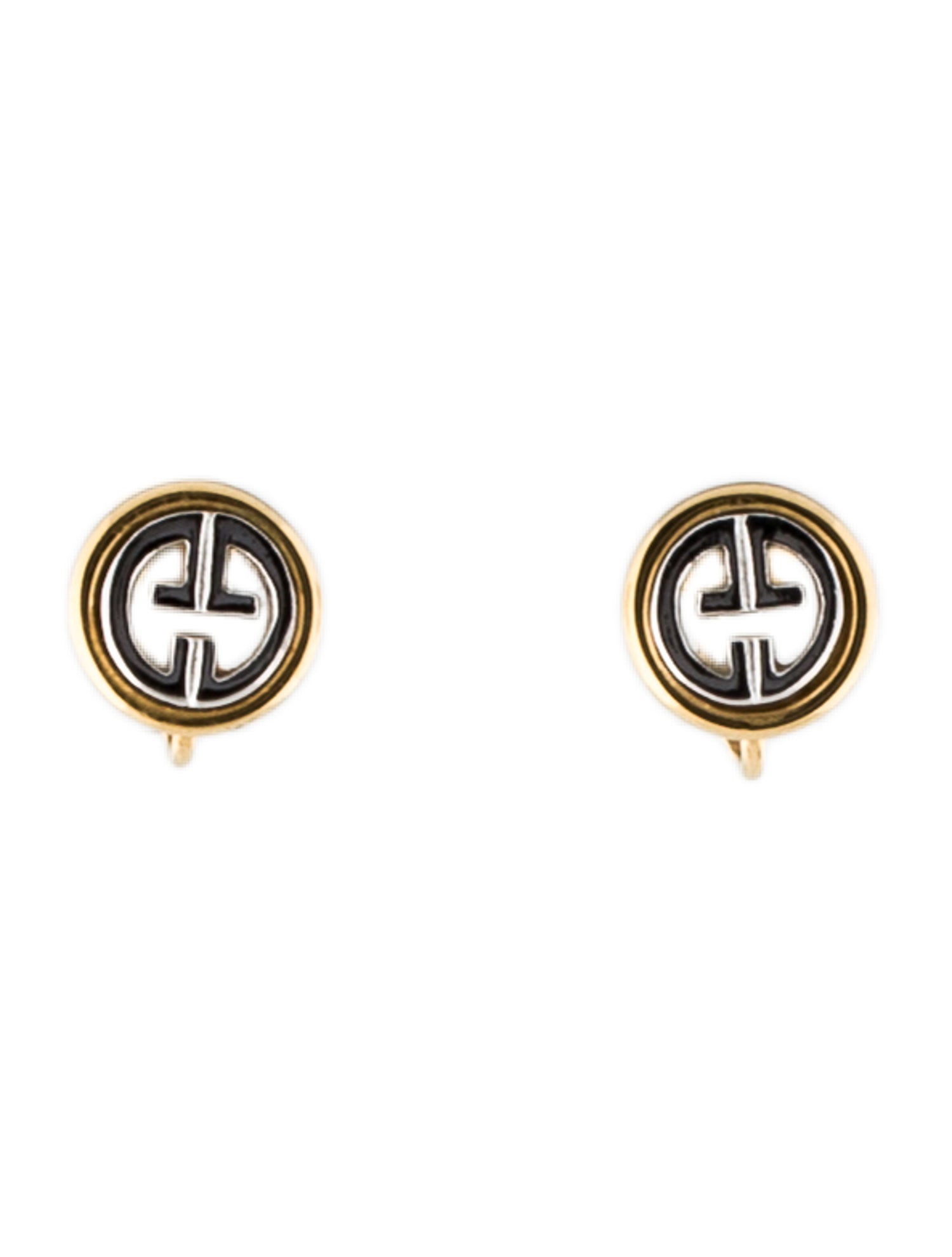 Givenchy Vintage Two-Tone G Clip-On Earrings