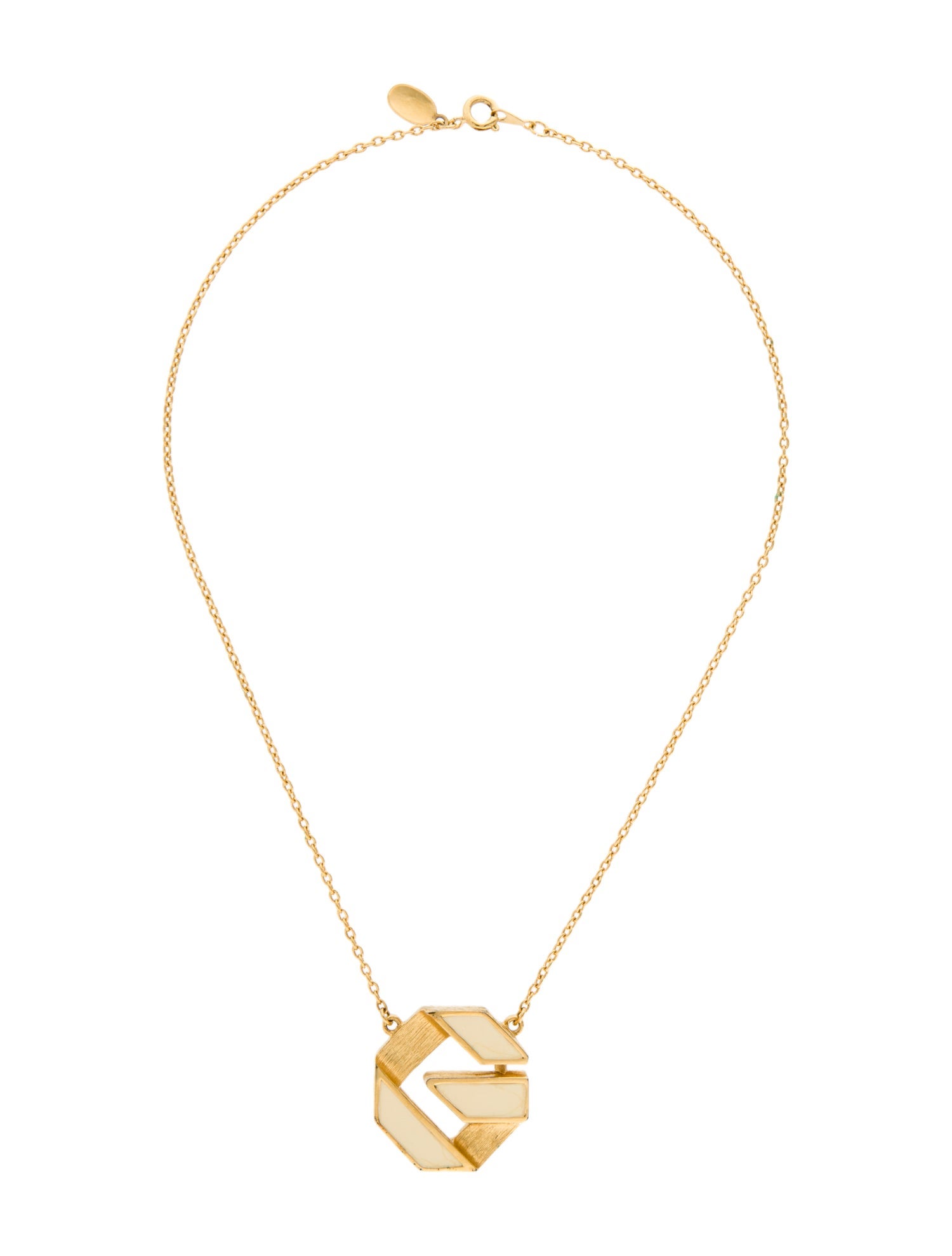 Givenchy Vintage Enamel G Pendant Necklace