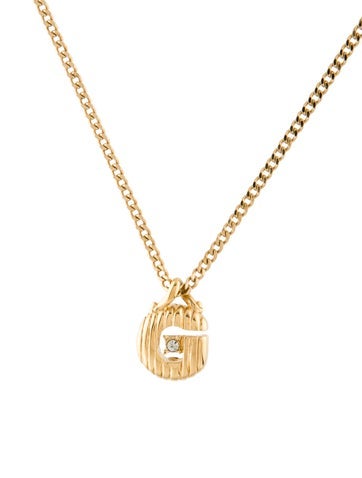 Givenchy Pendant Necklace Vintage Crystal G