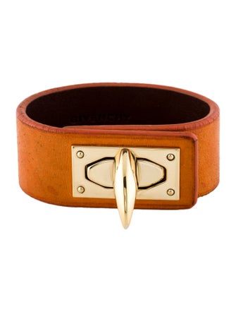 Givenchy Leather Shark Tooth Lock Bracelet