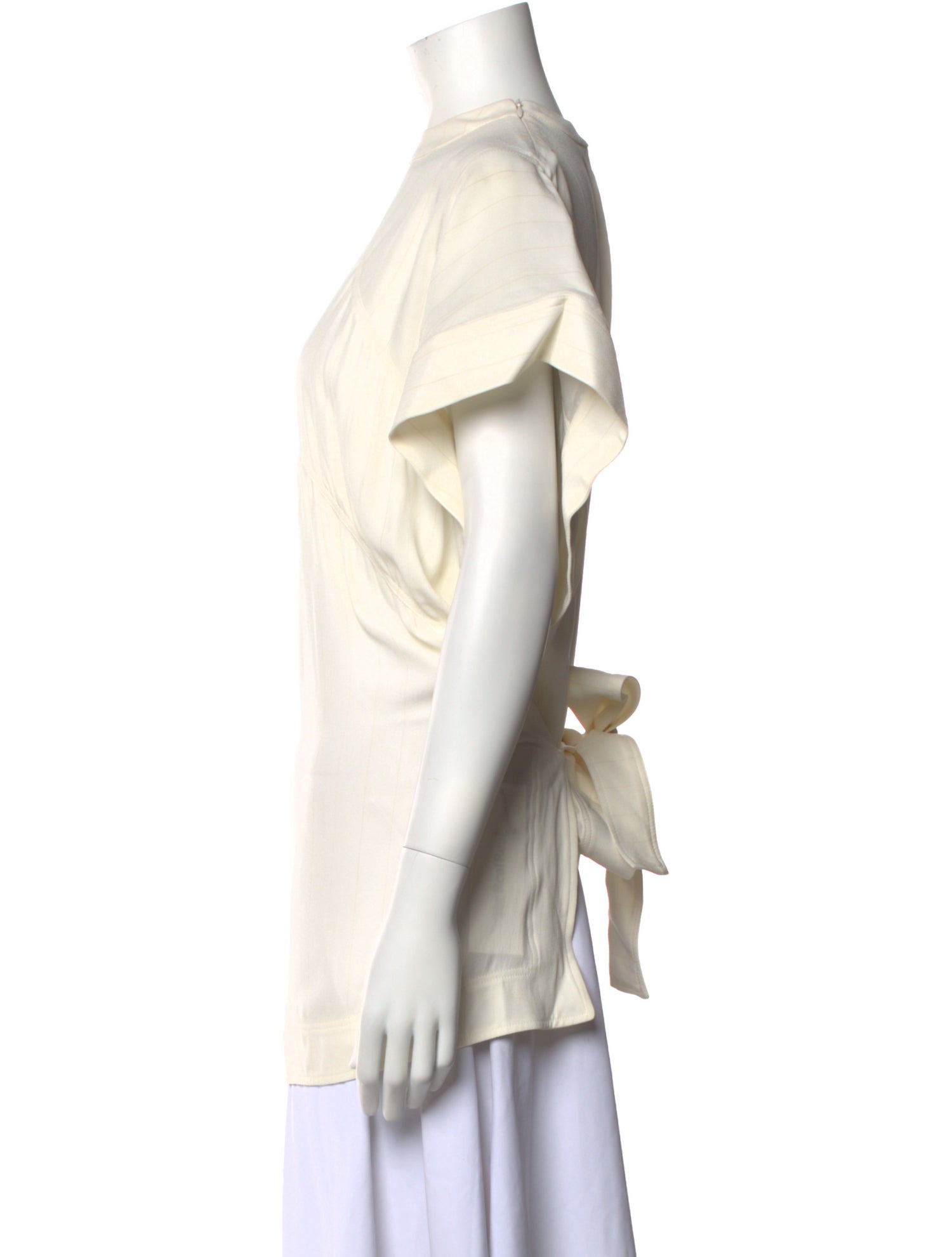 Givenchy Mock Neck Short Sleeve Blouse