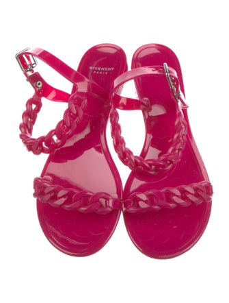 Givenchy Rubber Chain-Link Accents Slingback Sandals