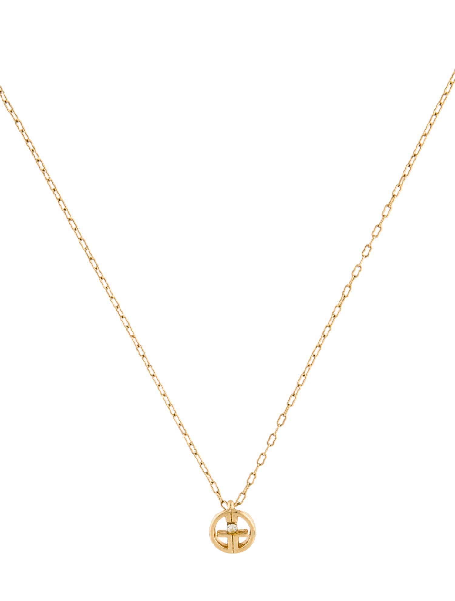 Givenchy Vintage Crystal G Pendant Necklace