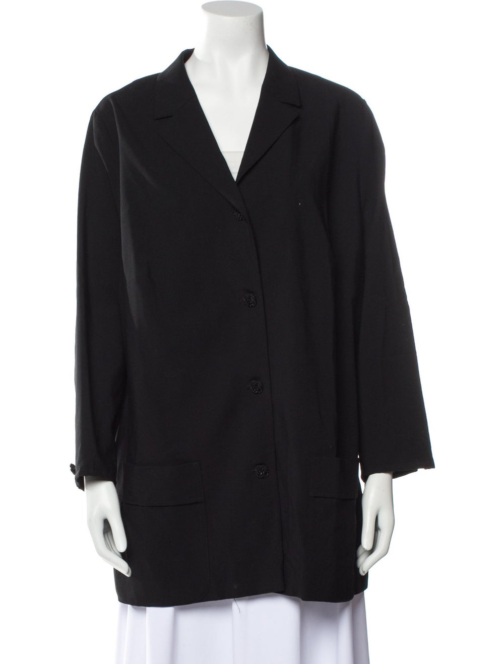 Givenchy Shearling Peacoat Black Pointed Collar S… - image 1