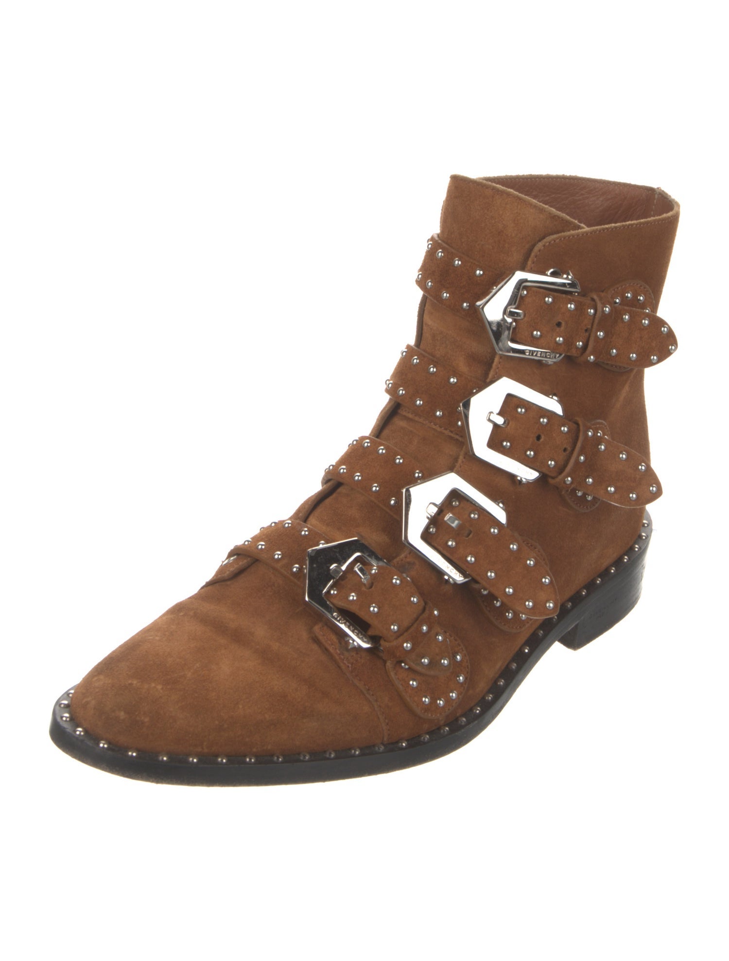 Givenchy Suede Studded Accents Lace-Up Boots