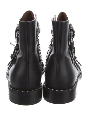 Givenchy Leather Printed Combat Boots