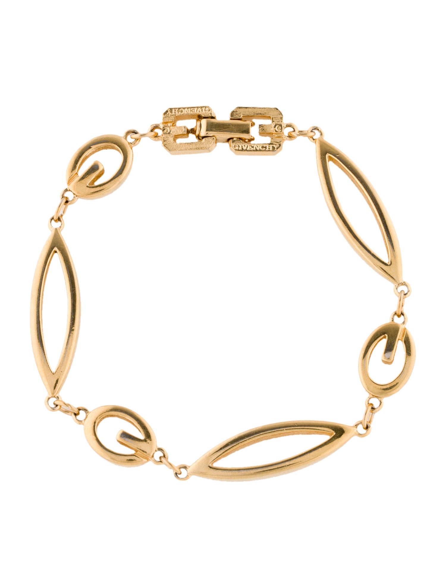 Givenchy Vintage Oval G Link Bracelet