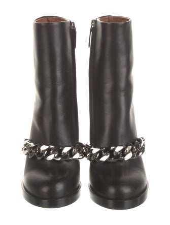 Givenchy Leather Chain-Link Accents Boots