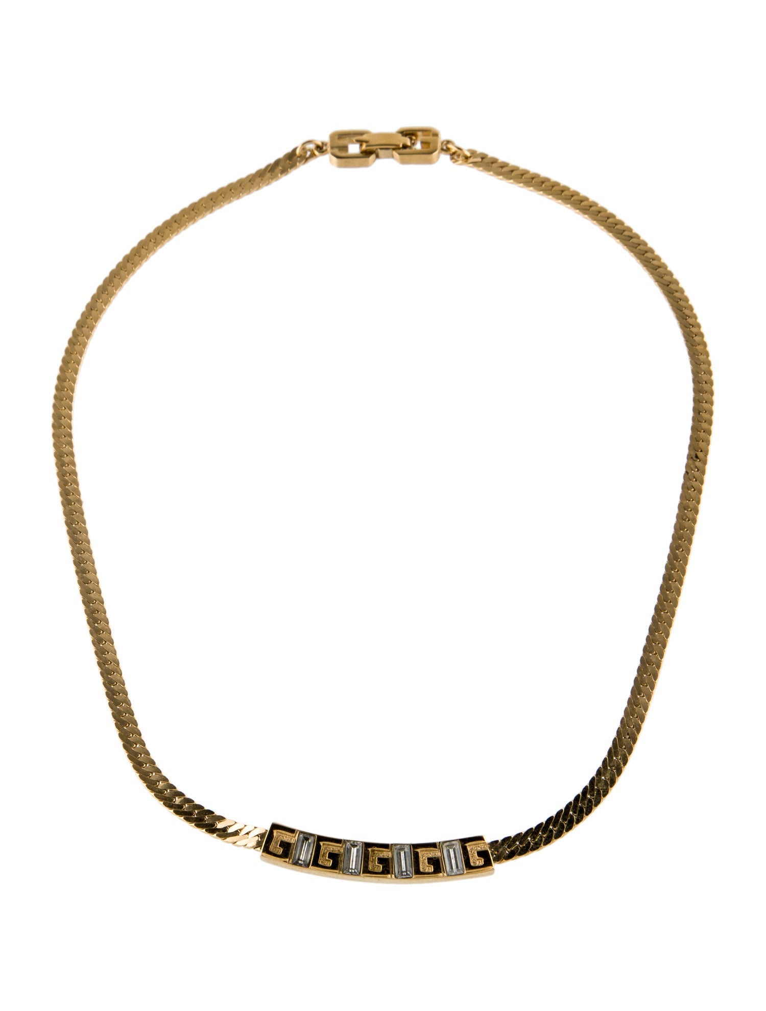 Givenchy Vintage Crystal G Collar Necklace