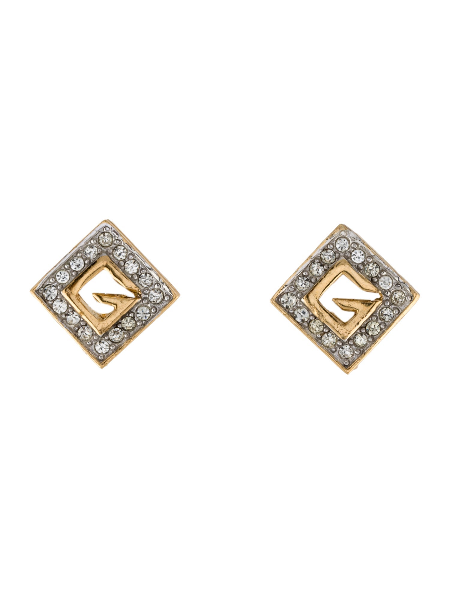 Givenchy Vintage Crystal Clip-On Earrings