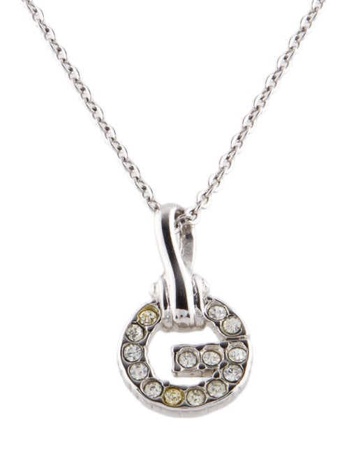 Givenchy Vintage Crystal G Pendant Necklace