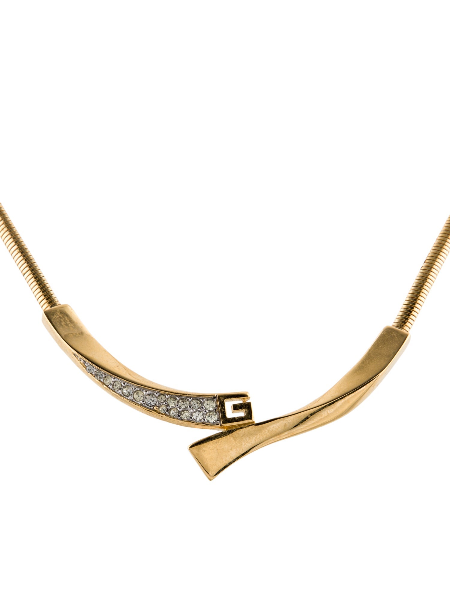 Givenchy Vintage G Crystal Collar Necklace