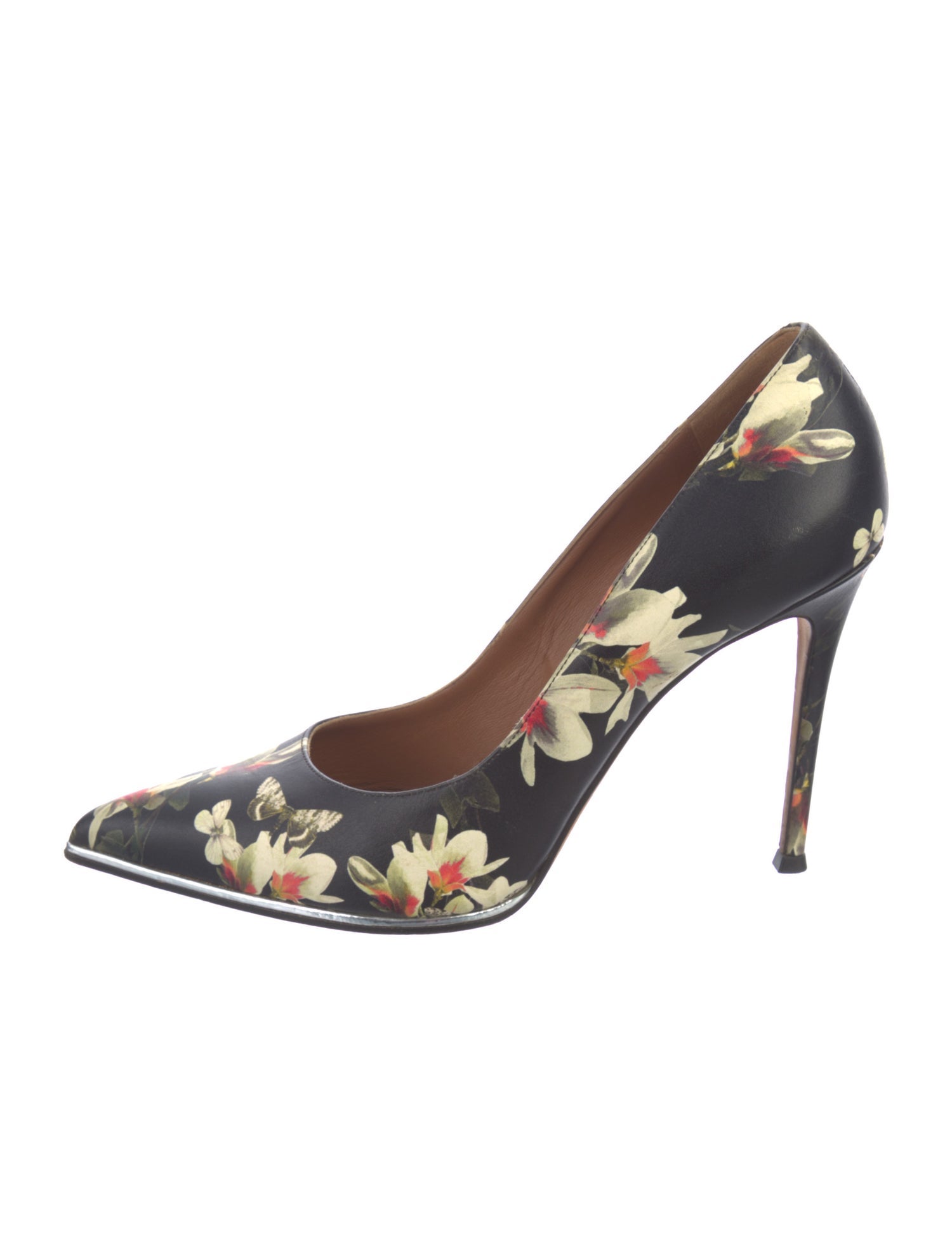 Givenchy Leather Floral Print Slingback Pumps