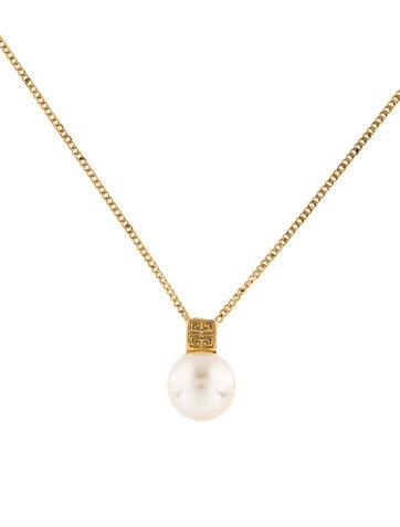 Givenchy Pendant Necklace Vintage Faux Pearl