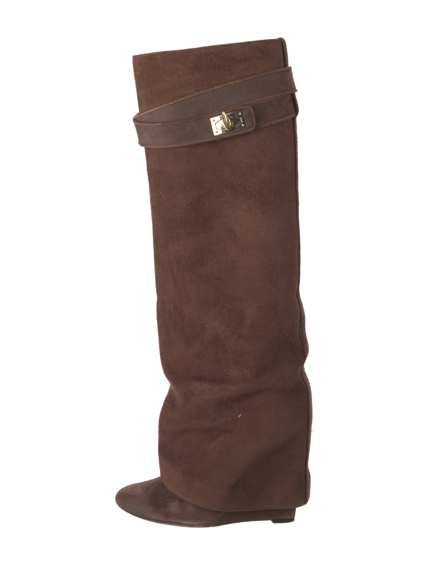 Givenchy Suede Leather Trim Embellishment Slouch Boots