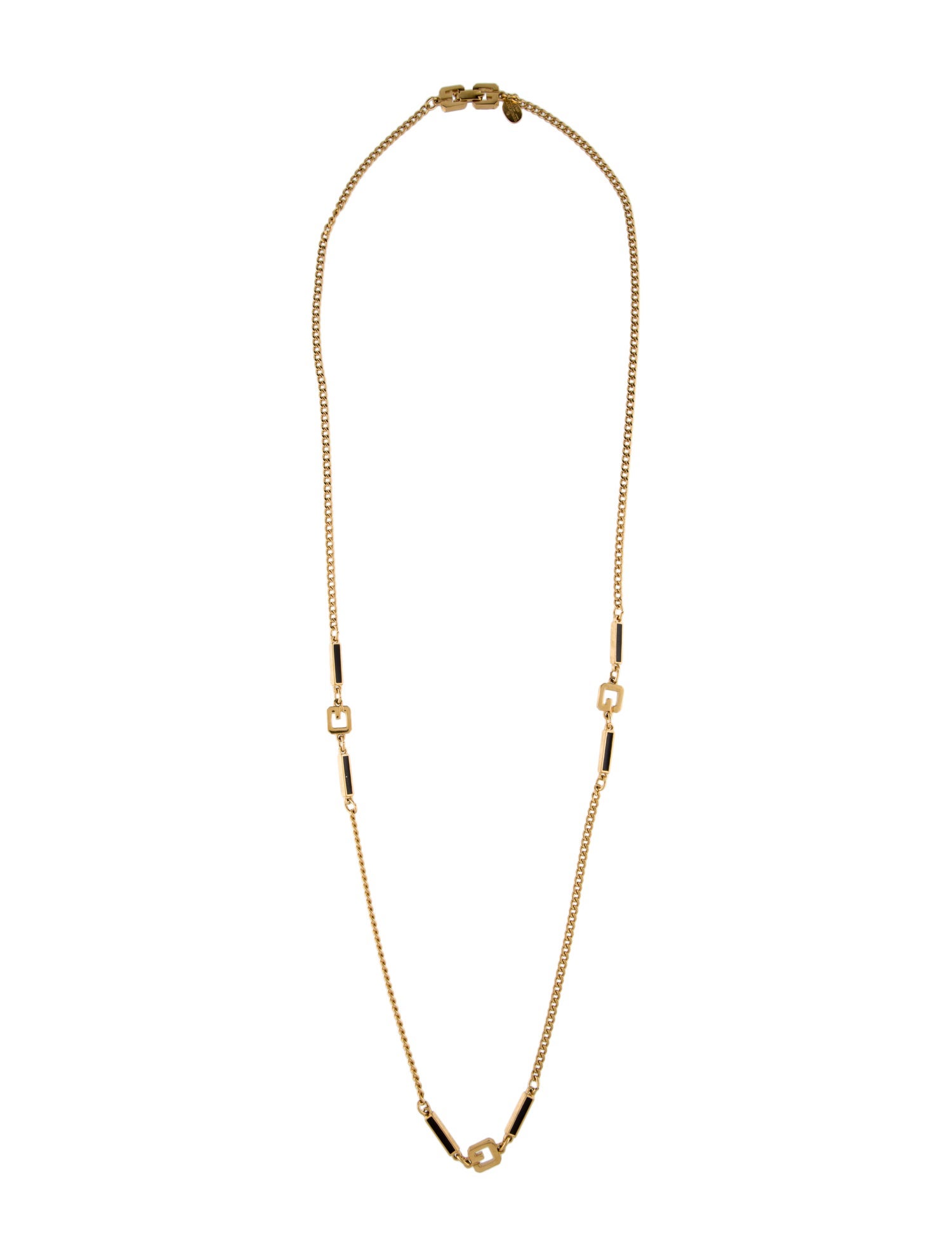 Givenchy Vintage Enamel G Station Necklace