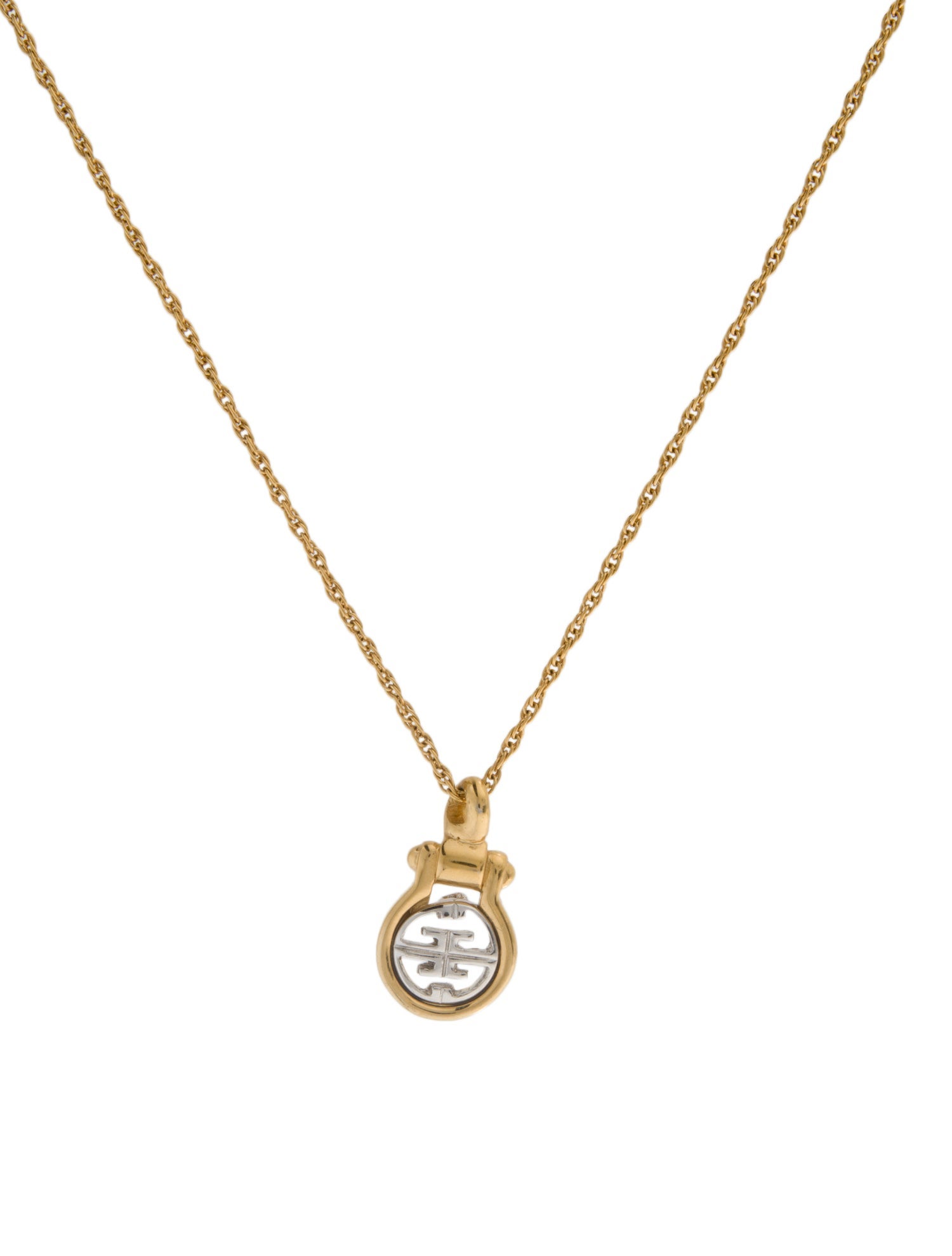 Givenchy Vintage Two-Tone G's Pendant Necklace