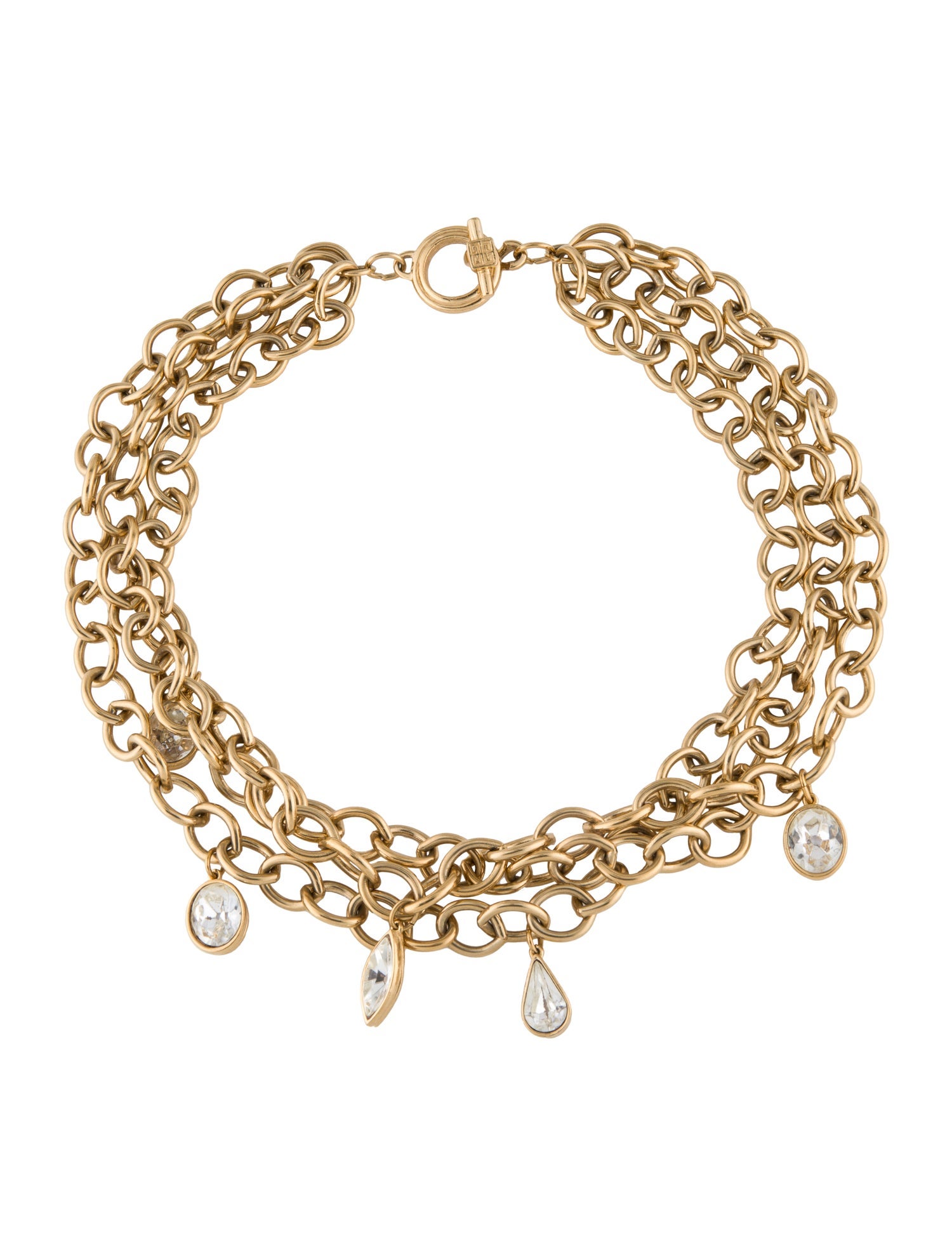 Givenchy Vintage Crystal Multistrand Necklace