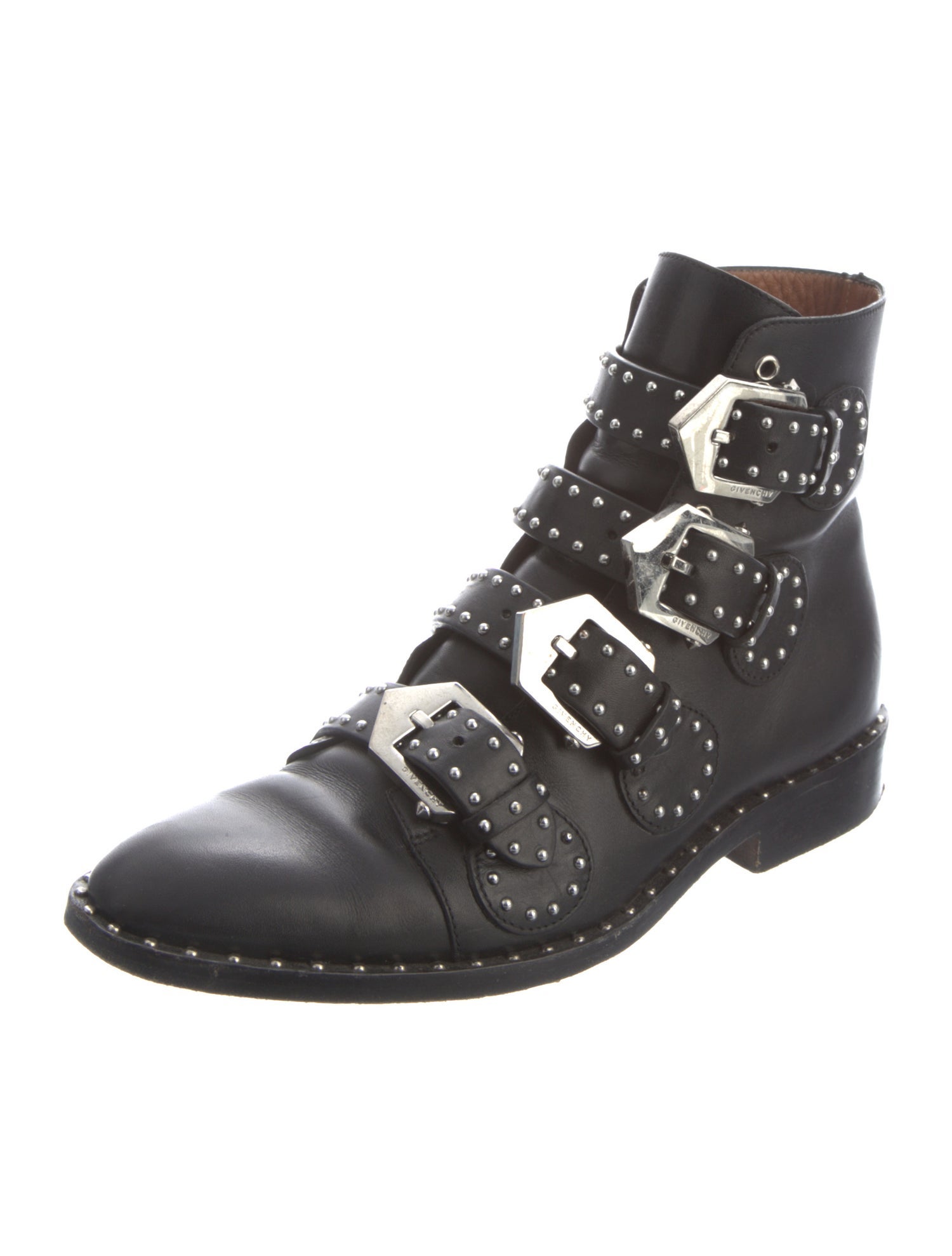 Givenchy Leather Studded Accents Combat Boots