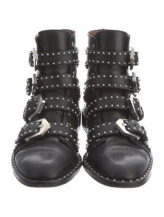 Givenchy Leather Studded Accents Combat Boots