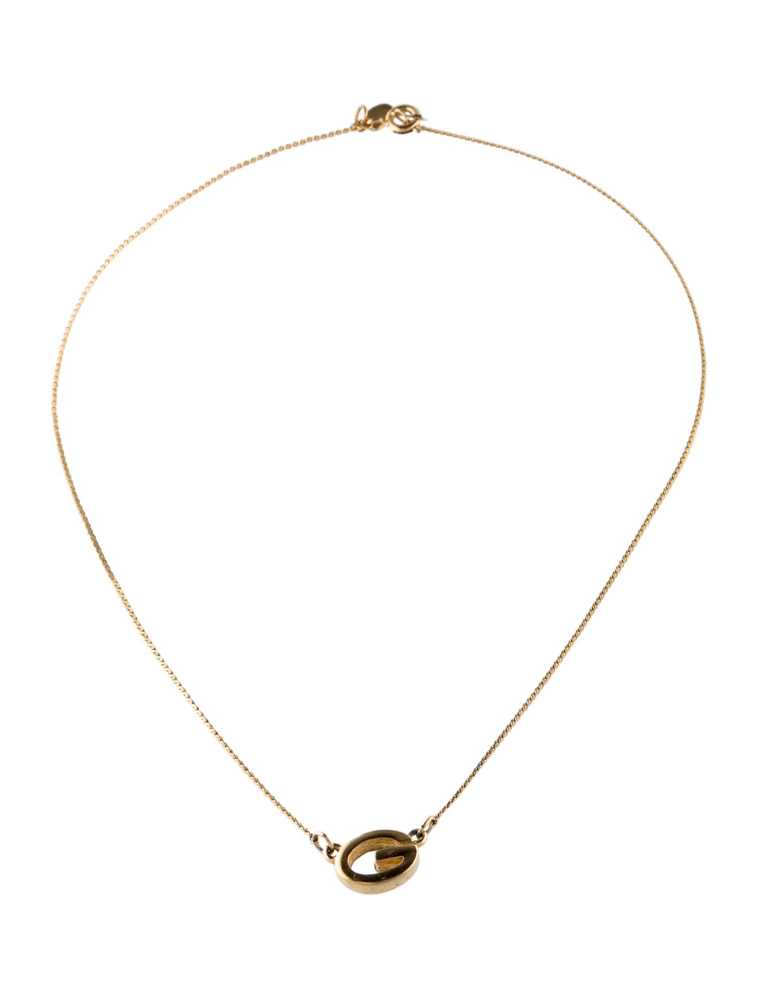 Givenchy Vintage Oval 'G' Pendant Necklace