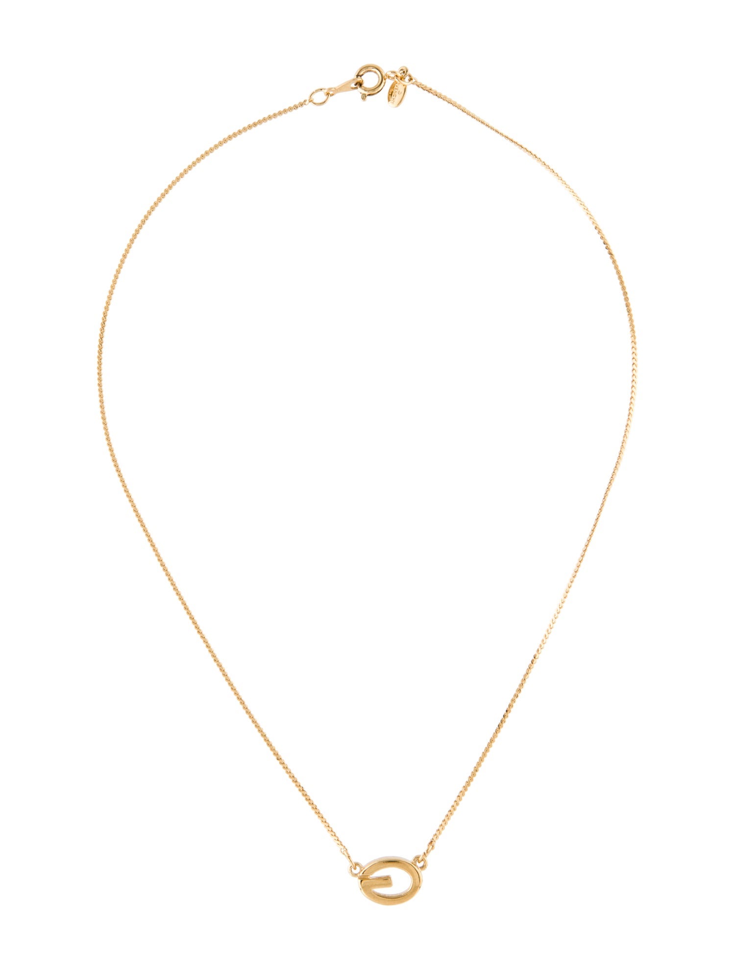 Givenchy Vintage Oval 'G' Pendant Necklace