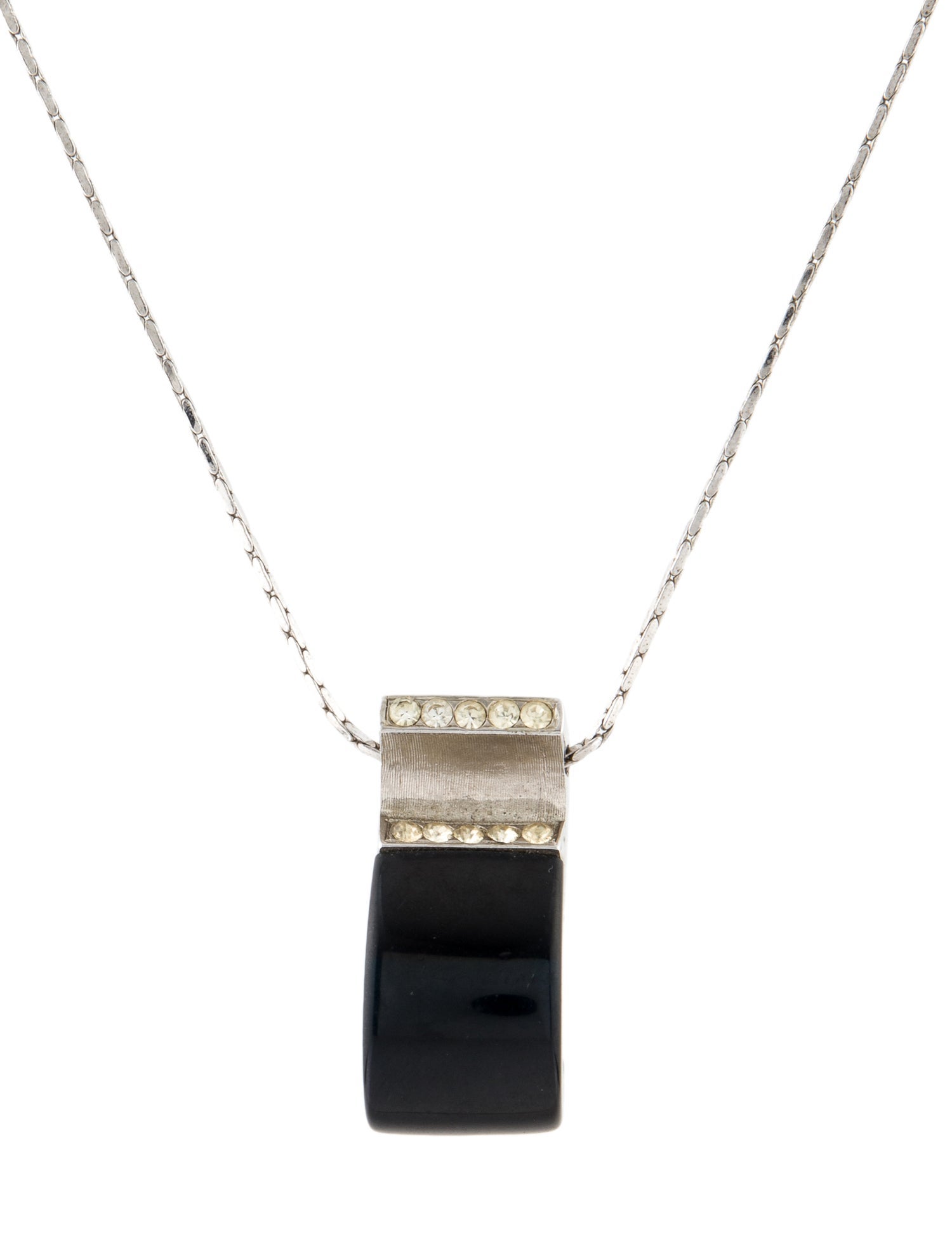 Givenchy Vintage Resin & Crystal 'S' Pendant Necklace