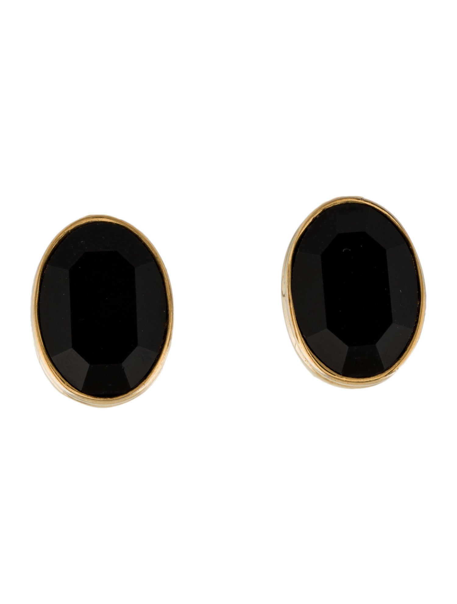 Givenchy Vintage Crystal Oval Clip-On Earrings