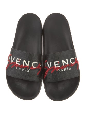 Givenchy Graphic Print Embroidered Accent Slides
