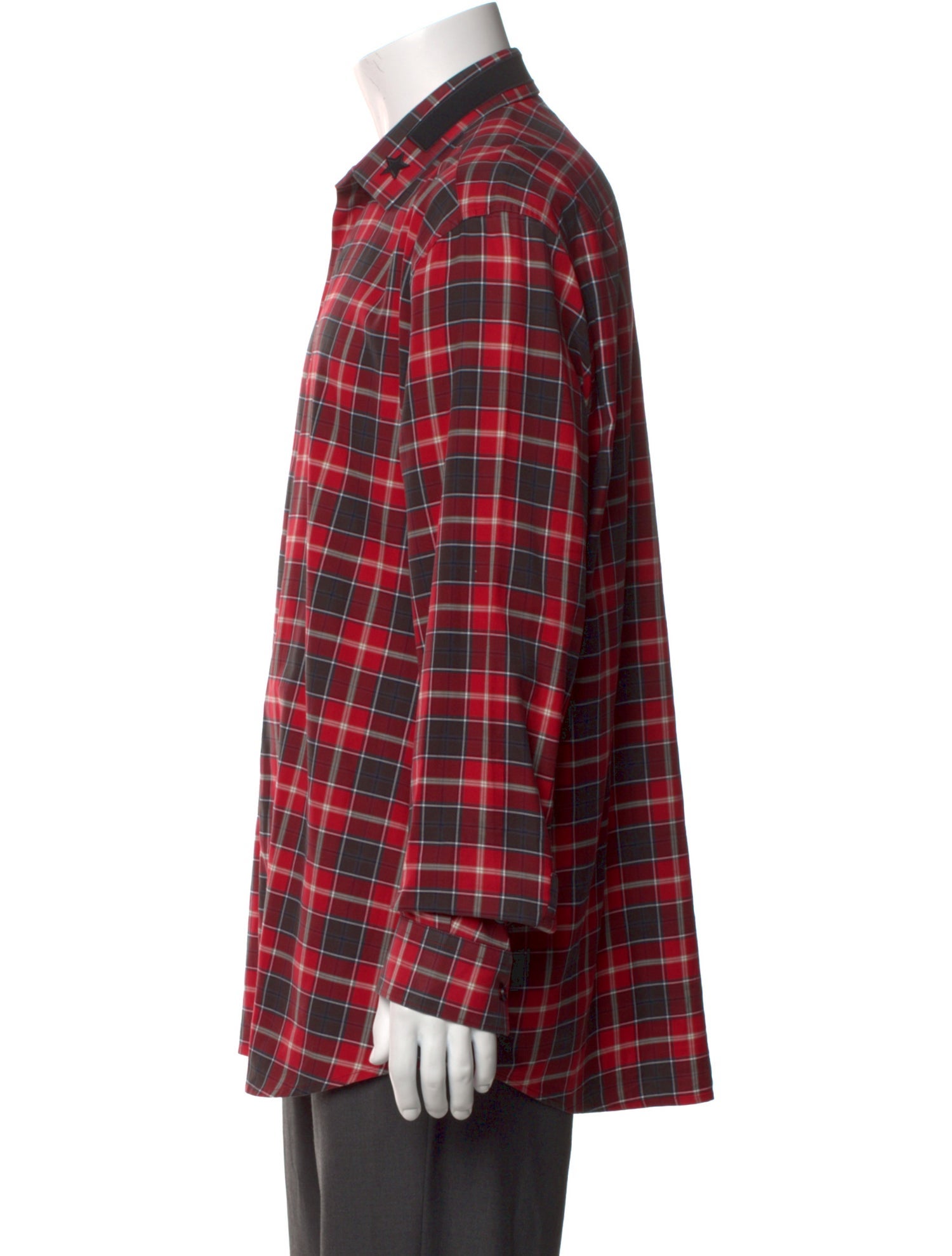 Givenchy Plaid Print Long Sleeve Shirt