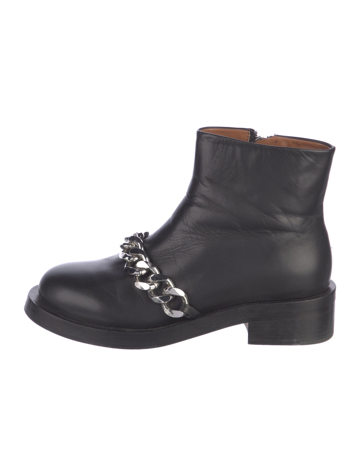 Givenchy Leather Chain-Link Accents Combat Boots