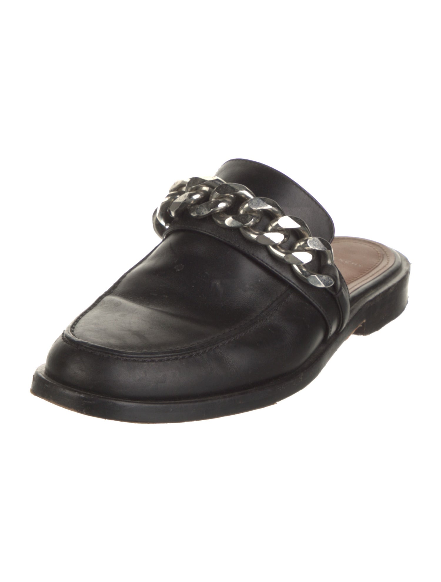 Givenchy Leather Chain-Link Accents Mules