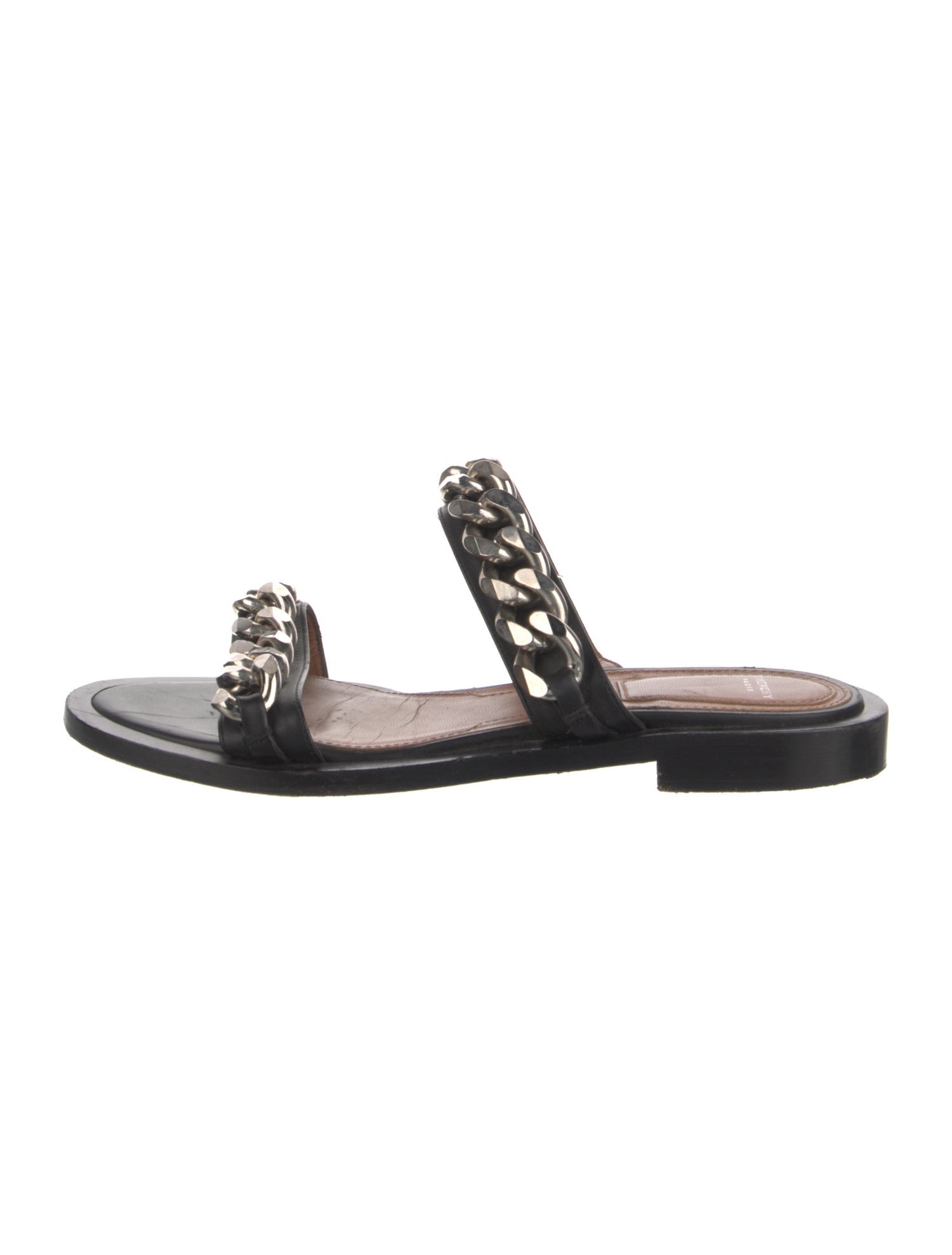 Givenchy Leather Chain-Link Accents Slides