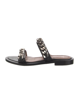 Givenchy Leather Chain-Link Accents Slides