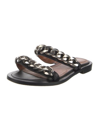 Givenchy Leather Chain-Link Accents Slides