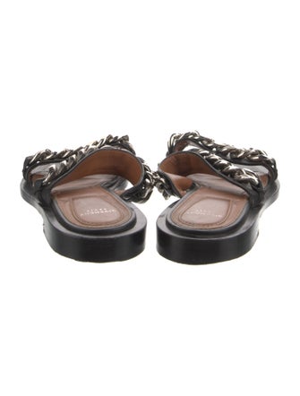 Givenchy Leather Chain-Link Accents Slides