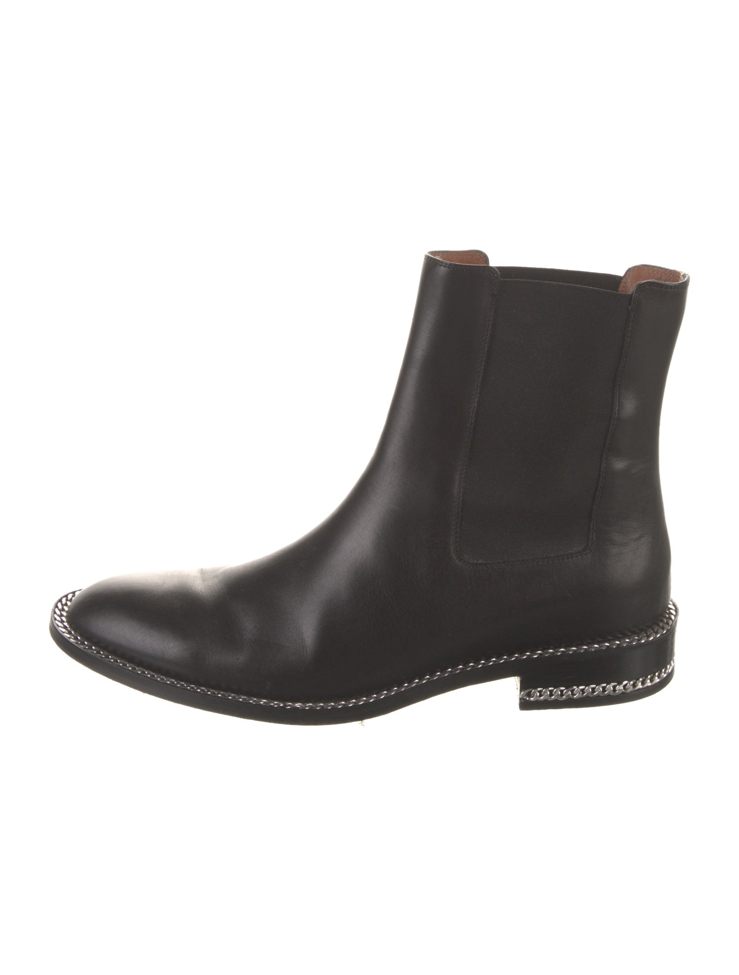 Givenchy Leather Chain-Link Accents Chelsea Boots
