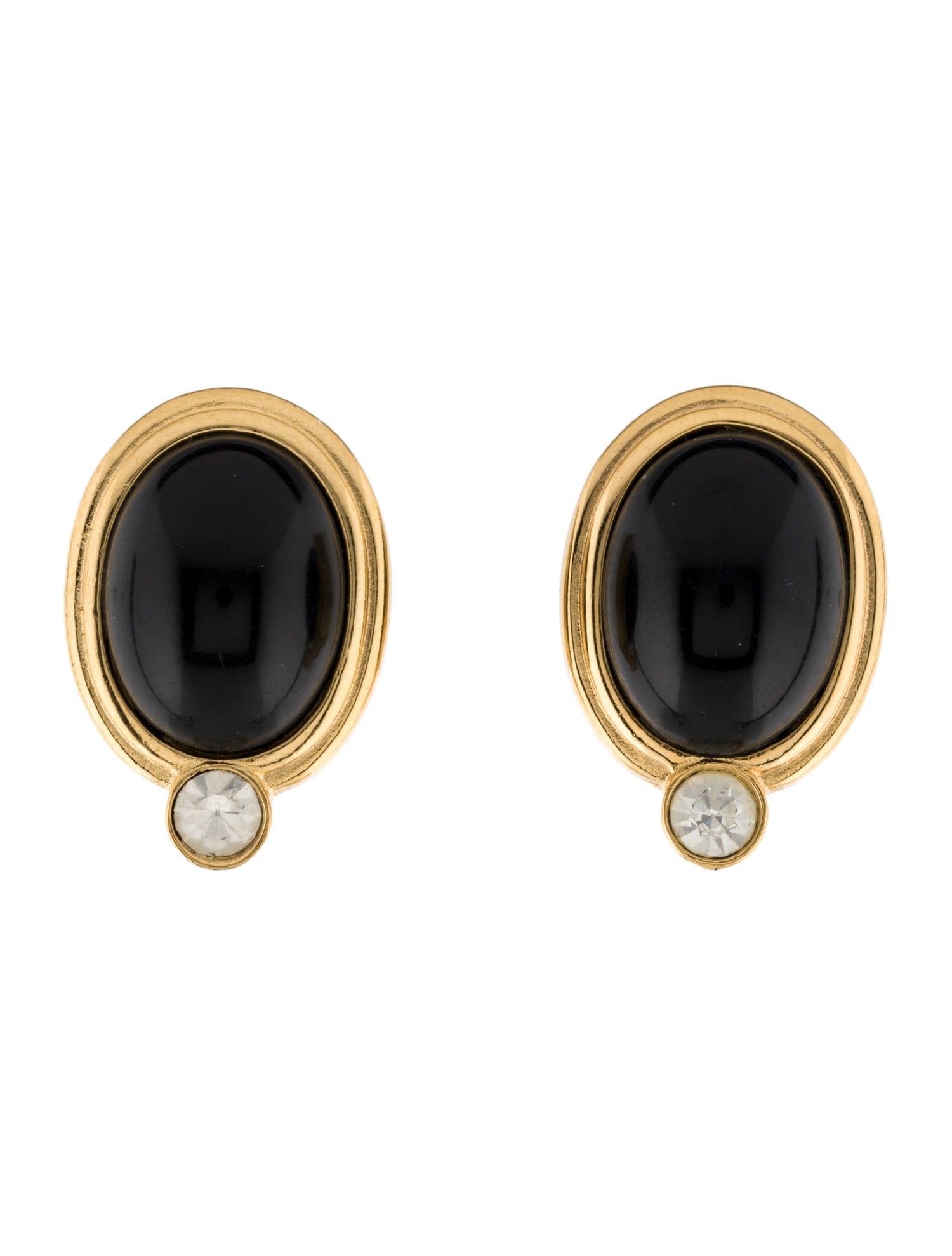 Givenchy Vintage Crystal & Resin Clip-On