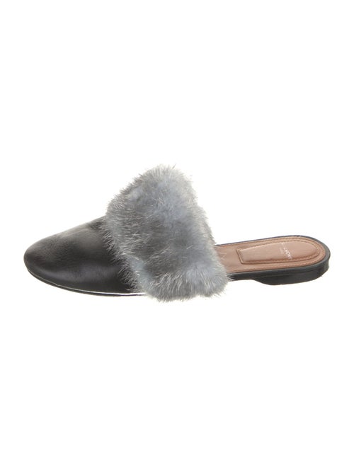 Givenchy Leather Fur Trim Mules